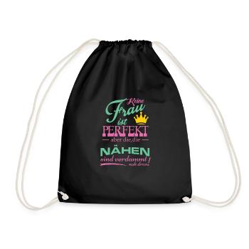 Sewing design - Drawstring Bag - black - Front