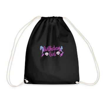 fille d'anniversaire sirène - Sac de sport léger - noir - Devant