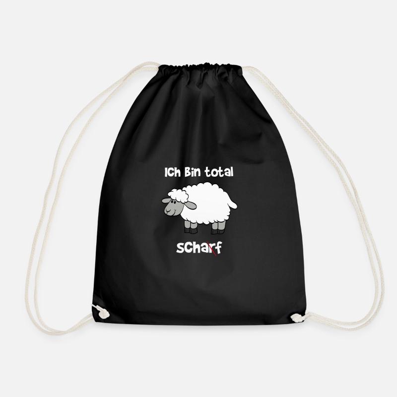 Ich bin total Scharf / Schaf - Turnbeutel - Schwarz