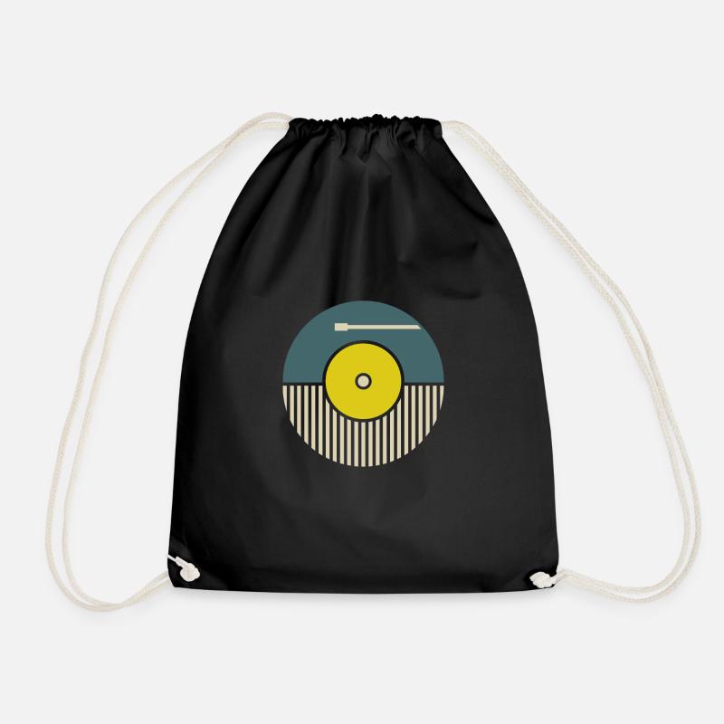 Schallplatte Geschenk kult hifi retro - Turnbeutel - Schwarz