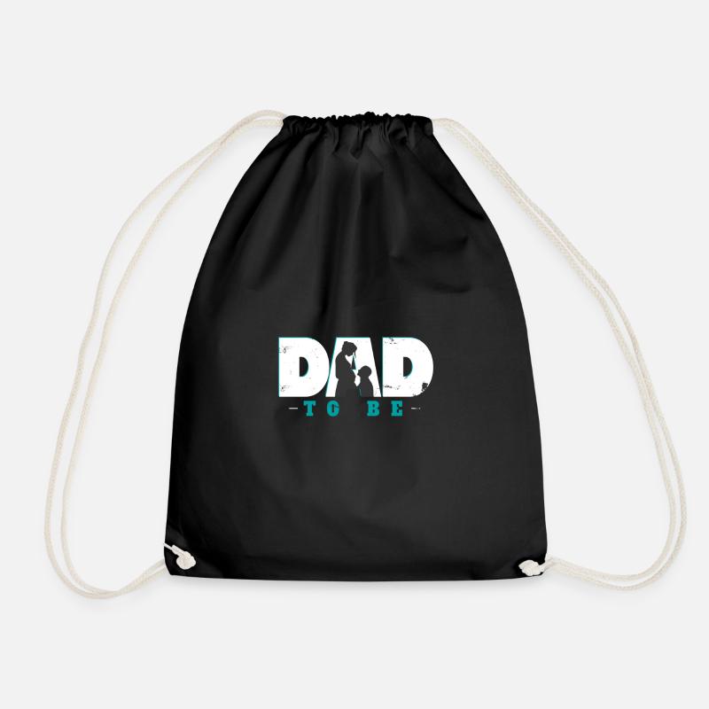 werdender Vater Kind Zukunft Geschenk - Turnbeutel - Schwarz