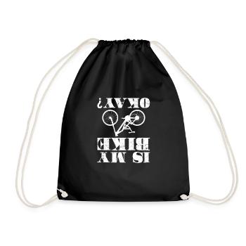 Bike Cyclist Bicycle Bike Accident Funny Gift - Drawstring Bag - black - Front
