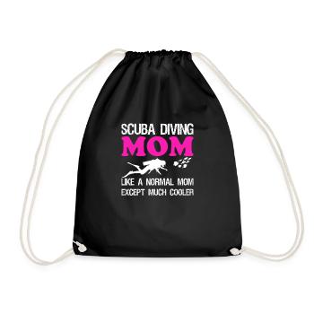 Scuba Diving Mom Diving Diver Mama Gift - Drawstring Bag - black - Front