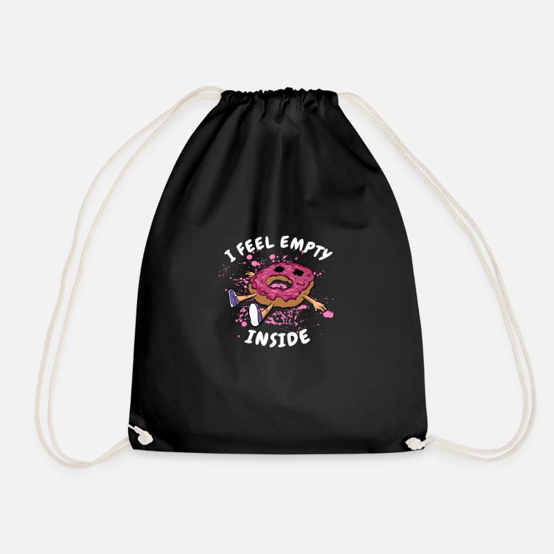 Donut. I feel empty inside. donuts - Drawstring Bag - black