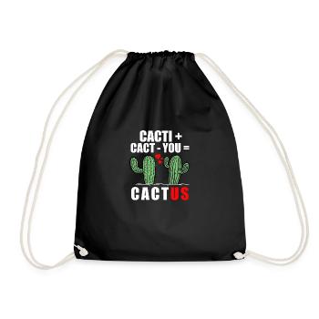 Funny Cactus Cact us Love Couples Love Gift - Drawstring Bag - black - Front