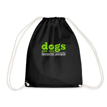 Adorable Dogs are my favorite People Shirt - Drawstring Bag - black - Front