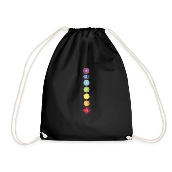 Chakras spiritual Farben und Zeichen T-Shirt - Turnbeutel - Schwarz - Vorne
