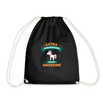 Unicorn Unicorn Glitter Rainbow Extra Chromosome - Drawstring Bag - black - Front