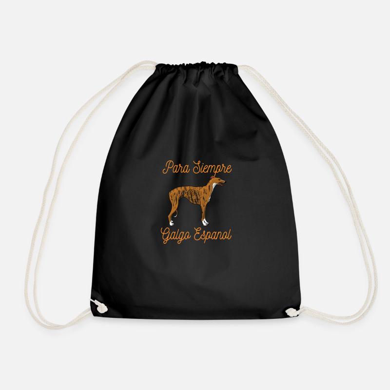 Galgo Espanol rescue animal welfare Galgos gift - Drawstring Bag - black