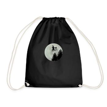 Vélo avec cadeau drôle Halloween de sorcière lune - Sac de sport léger - noir - Devant