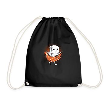Drôle de sushi Wipe essuie-vous asiatique cadeau - Sac de sport léger - noir - Devant