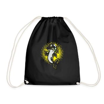 Fumeur de joint de baleine drôle - Sac de sport léger - noir - Devant