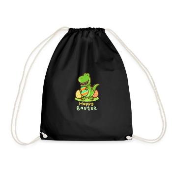 T-Rex - Easter - Happy Easter - Gift - Easter Egg - Drawstring Bag - black - Front