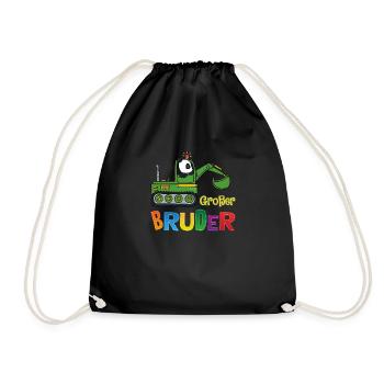 Big brother digger Panda - Drawstring Bag - black - Front