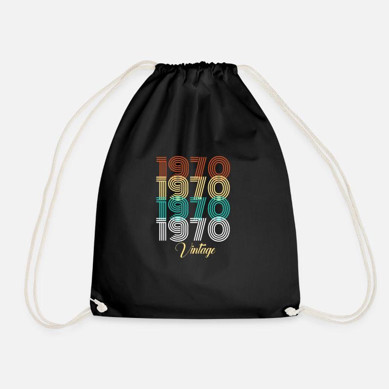 1970 Vintage Geburtstag Geburtsjahr Geschenkidee - Turnbeutel - Schwarz