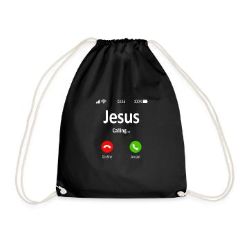 Jésus appelle drôle religieux cadeau - Sac de sport léger - noir - Devant