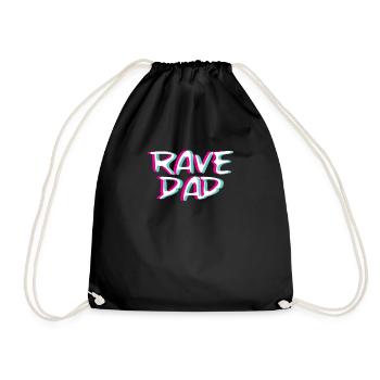 Techno Rave Papa Dad Trippy Ebm Glitch Hardstyle - Turnbeutel - Schwarz - Vorne