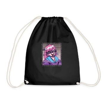 Glitch japanese manga style - Drawstring Bag - black - Front