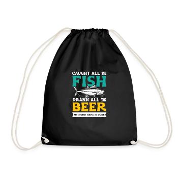 All fish caught Angler & Fischer Party - Drawstring Bag - black - Front