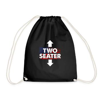 Two Seater 1Vintage USA Flag Two Seater Arrow Spor - Drawstring Bag - black - Front