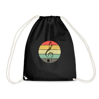 Clé de violon - Clé de partition Vintage - Sac de sport léger - noir - Devant