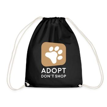 Adopt - dont shop I Tierretter - Turnbeutel - Schwarz - Vorne