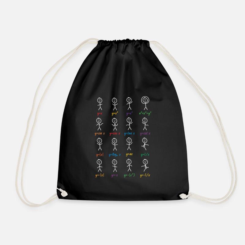 Mathematik Funktion Männchen Mathe Geschenk - Turnbeutel - Schwarz