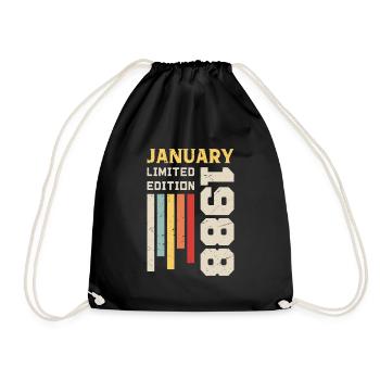 Janvier 1988 - Cadeau anniversaire Janvier 1988 - Sac de sport léger - noir - Devant