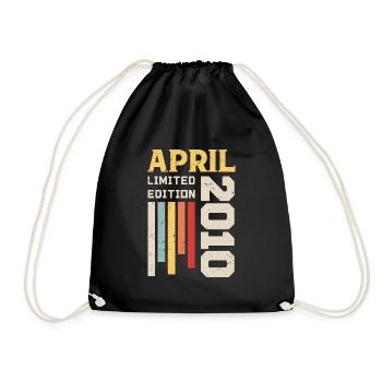 April 2010 - Birthday gift April 2010 April - Drawstring Bag - black - Front