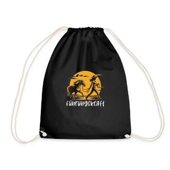 Führungskraft Pferd Reiten Geschenkidee Lustig - Turnbeutel - Schwarz - Vorne