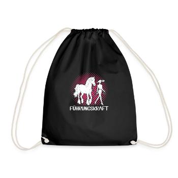 Führungskraft Pferd Geschenkidee Reiten Pferde - Turnbeutel - Schwarz - Vorne