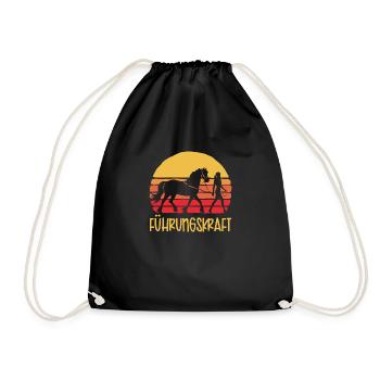 Führungskraft Pferd Reiten Geschenkidee Lustig - Turnbeutel - Schwarz - Vorne