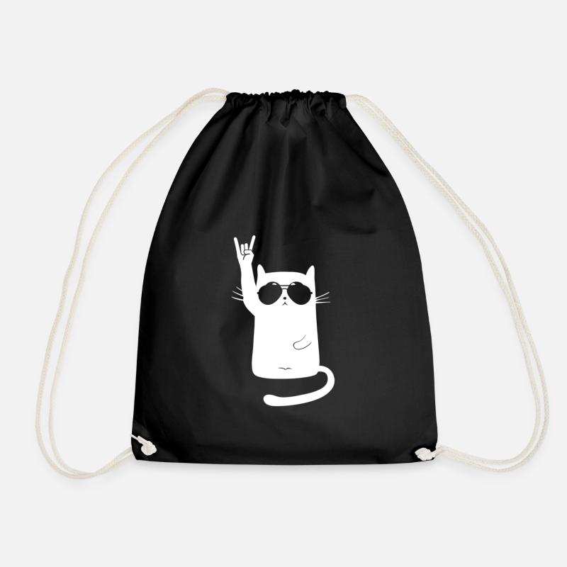Chat en métal - Sac de sport léger - noir