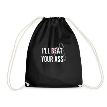 Eat ass - Kinky Meme Shirt - Turnbeutel - Schwarz - Vorne