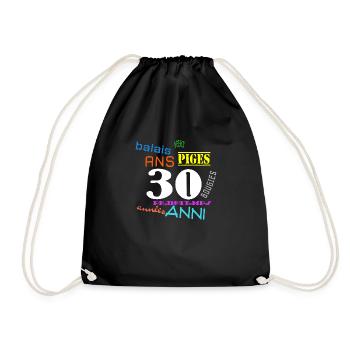 30 ans - Sac de sport léger - noir - Devant