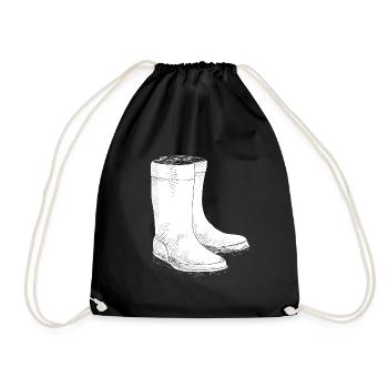 Rubber boots North Sea Baltic Sea Bad weather - Drawstring Bag - black - Front