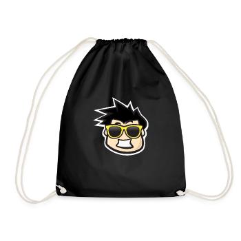 Cool gamer kid with sunglasses - Drawstring Bag - black - Front