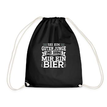 Sei ein guter junge und bring mir ein Bier - Turnbeutel - Schwarz - Vorne