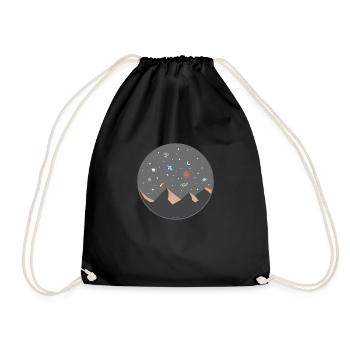🪐 Ciel étoilé avec des planètes - Sac de sport léger - noir - Devant
