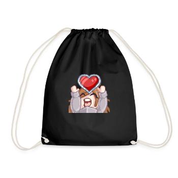 Pillowg1rl Emote mit Herz - Turnbeutel - Schwarz - Vorne