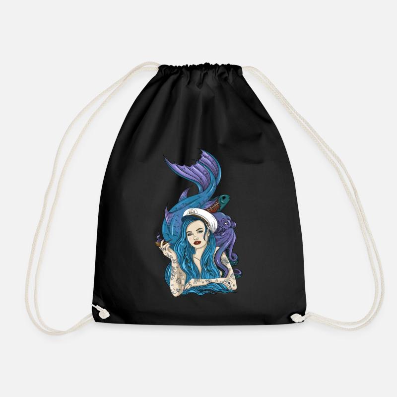 Captain Mermaid - Turnbeutel - Schwarz