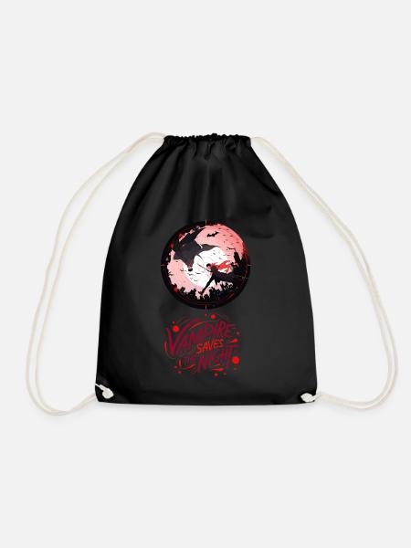 🌙 Vampire Saves the Night - The Antagonist Hero - Drawstring Bag - black