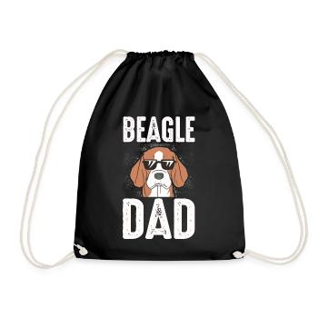 Beagle Dad Dog Dad Dad Dad Owner Fun Dogs - Drawstring Bag - black - Front