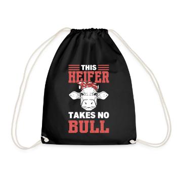 This Heifer Takes No Bull Milchbauer - Turnbeutel - Schwarz - Vorne