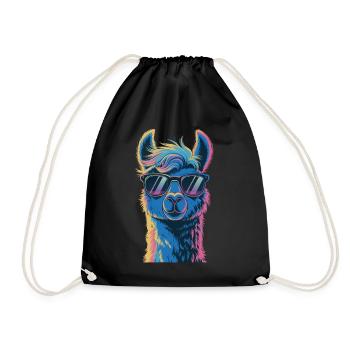 Alpaka Llama - Turnbeutel - Schwarz - Vorne