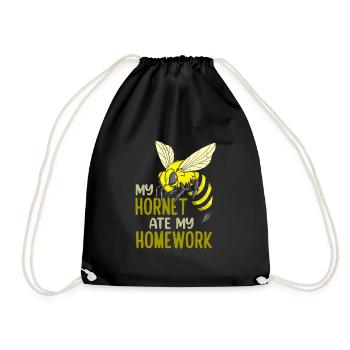 My Hornet Ate My Homework Funny Insect Wasp School - Turnbeutel - Schwarz - Vorne