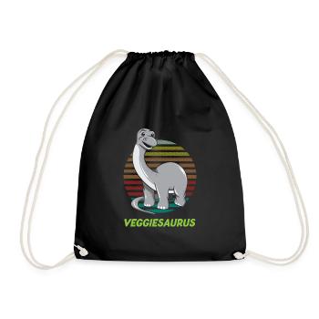Veggiesaurus Funny Veganism Dinosaur Vegan - Turnbeutel - Schwarz - Vorne