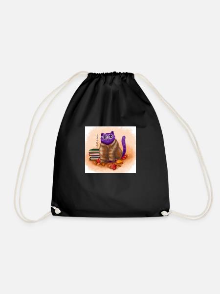 Herbst Katze - Turnbeutel - Schwarz