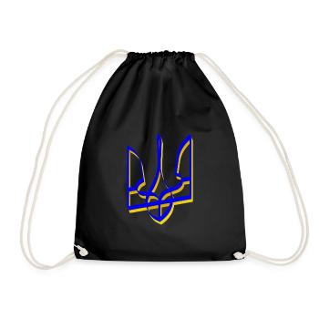 Ukraine Coat of Arms Trident Gerfalcon Trident Volume V1 - Drawstring Bag - black - Front