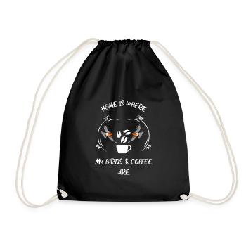 Bird Watching Bird Watching Birding Coffee - Drawstring Bag - black - Front